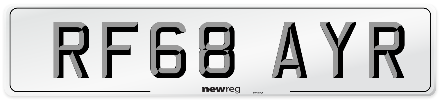 RF68 AYR Number Plate from New Reg
